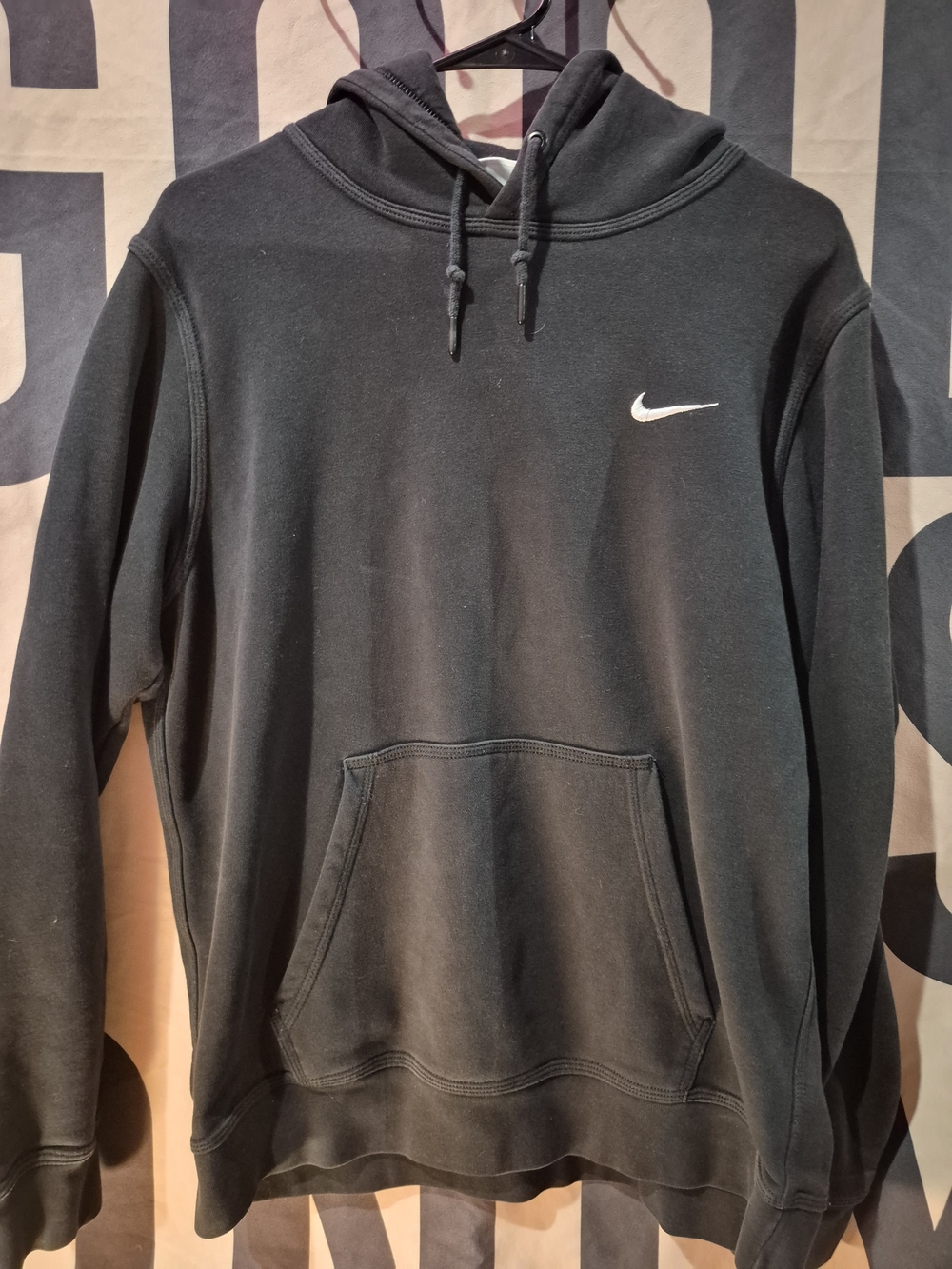 Nike Black Hoodie with White Swoosh